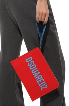 Женский сумка DSQUARED2 красного цвета, арт. P0W0049 00306190 | Фото 2 (Размер: medium; Женское Кросс-КТ: Клатч-клатчи; Материал: Текстиль)