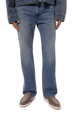Мужские кожаные лоферы SANTONI серого цвета, арт. MGDG17824BARSSC9U59 | Фото 3 (Материал внутренний: Натуральная кожа; Материал сплава: Проставлено; Нос: Не проставлено; Стили: Кэжуэл)
