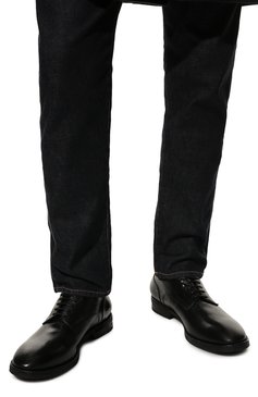 Мужские кожаные дерби MATTIA CAPEZZANI черного цвета, арт. M2205/FL0RENCE | Фото 3 (Материал внутренний: Натуральная кожа; Стили: Классический)