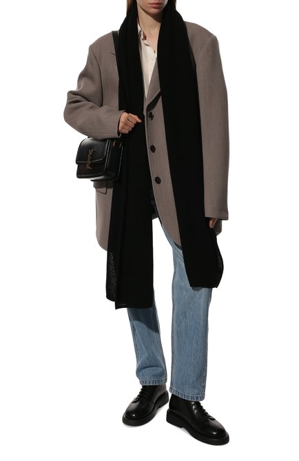 Женский кашемировый шарф INVERNI �черного цвета, арт. 5456 SM | Фото 2 (Материал: Текстиль, Кашемир, Шерсть)
