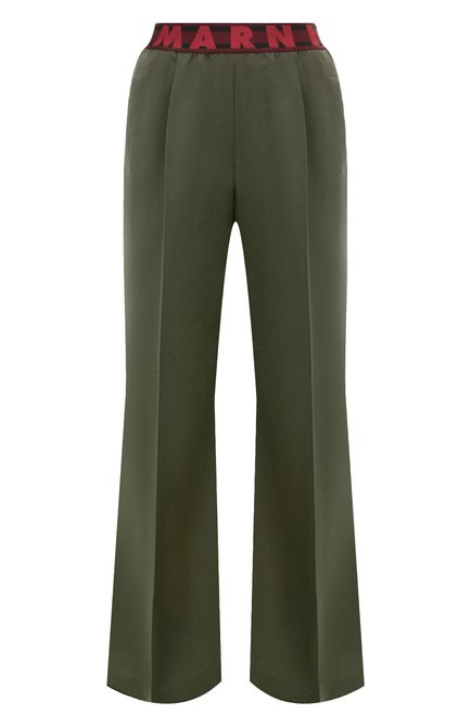 Женские шерстяные брюки MARNI зеленого цвета по цене 106000 руб., арт. PAMA0428U0/TW839 | Фото 1
