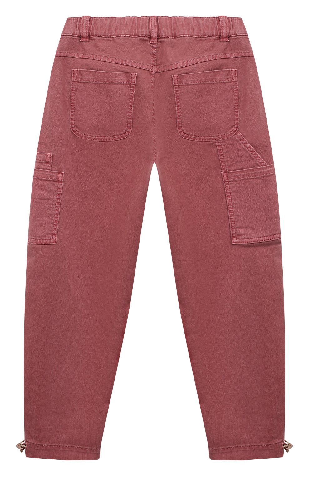 Детские джинсы BRUNELLO CUCINELLI розового цвета, арт. BA080P490C | Фото 2 (Материал внешний: Хлопок, Лиоцелл, Растительное волокно)