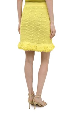 Женская хлопковая юбка BOTTEGA VENETA желтого цвета, арт. 648956/V0DW0 | Фото 4 (Длина Ж (юбки, платья, шорты): Мини; Региональные ограничения белый список (Axapta Mercury): RU; Кросс-КТ: Трикотаж; Женское Кросс-КТ: Юбка-одежда; Материал сплава: Проставлено; Материал внешний: Хлопок; Драгоценные камни: Проставлено; Стили: Романтичный)