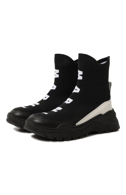 Детские текстильные кроссовки MARNI черного цвета по цене 38300 руб., а рт. 75337/28-35 | Фото 1