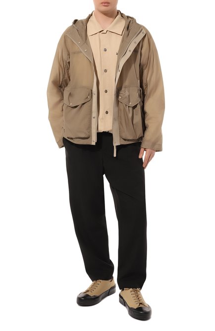 Мужская куртка TEN C бежевого цвета, арт. 24CTCUC10151 | Фото 2 (Материал внешний: Синтетический материал; Рукава: Длинные; Длина (верхняя одежда): Короткие; Драгоценные камни: Проставлено; Материал сплава: Проставлено)
