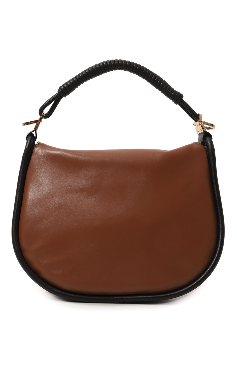 Женская сумка horseback BORBONESE коричневого цвета, арт. 923320 | Фото 6 (Сумки-технические: Сумки top-handle; Размер: medium; Материал: Натуральная кожа; Ремень/цепочка: На ремешке)