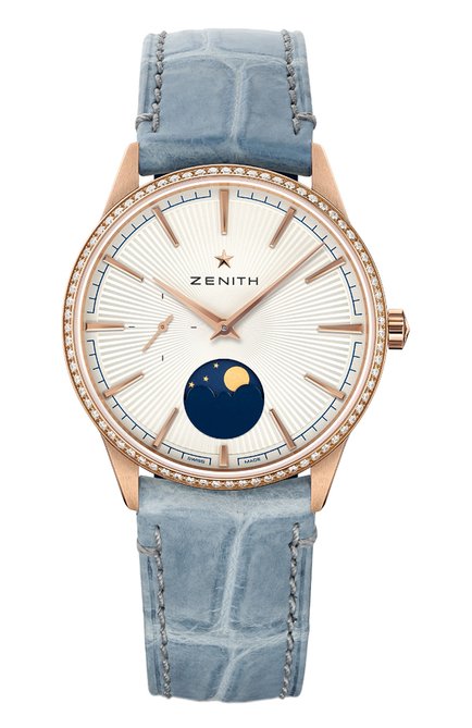 Женские часы moonphase ZENITH бесцветного цвета, арт. 22.3200.692/01.C832 | Фото 1 (Материал корпуса: Розовое золото; Цвет циферблата: Серебристый; Механизм: Автомат)
