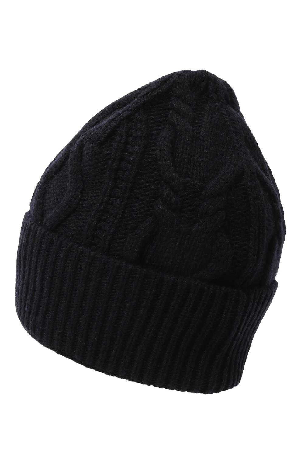 Женская шерстяная шапка DONDUP темно-синего цвета, арт. WQ137/Y00754D 002 DD W23 | Фото 3 (Материал: Текстиль, Шерсть; Материал сплава: Проставлено; Нос: Не проставлено)