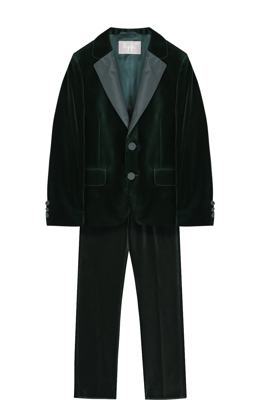 Костюмы Il Gufo, Хлопковый костюм с однобортным пиджаком Il Gufo, Италия, Зелёный, Хлопок: 100%; Подкладка-вискоза: 100%;, 2422742  - купить