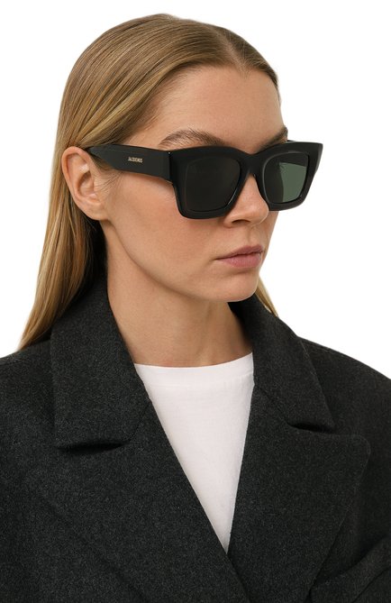 Женские солнцезащитные очки JACQUEMUS черного цвета, арт. LES LUNETTES BACI MULTI BLACK | Фото 2 (Тип очков: С/з; Материал: Пластик; Оптика Гендер: оптика-женское; Очки форма: Квадратные)