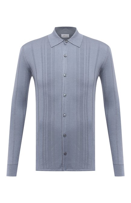 Мужская шелковая рубашка BRIONI голубого цвета по цене 145500 руб., арт. UMHZ0L/P0K19 | Фото 1