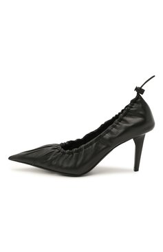 Женские кожаные туфли scrunch BALENCIAGA черного цвета, арт. 636612/WA2M0 | Фото 3 (Каблук высота: Высокий; Материал внешний: Кожа; Материал внутренний: Натуральная кожа; Каблук тип: Шпилька; Подошва: Плоская)
