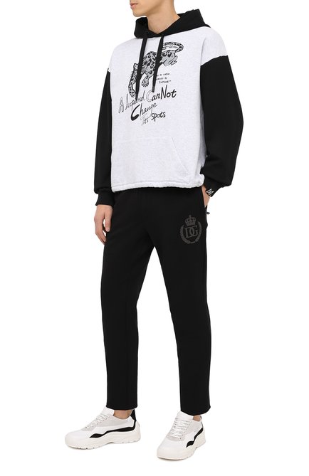 Мужские хлопковые брюки DOLCE & GABBANA черного цвета, арт. GWL2AZ/G7WTE | Фото 2 (Материал внешний: Хлопок; Длина (брюки, джинсы): Стандартные; Случай: Повседневный; Стили: Спорт-шик; Региональные ограничения белый список (Axapta Mercury): RU)