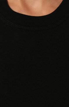 Женская хлопковая футболка BOTTEGA VENETA черного цвета, арт. 649060/VF1U0 | Фото 5 (Принт: Без принта; Рукава: Короткие; Длина (для топов): Стандартные; Региональные ограничения белый список (Axapta Mercury): RU; Материал сплава: Проставлено; Материал внешний: Хлопок; Женское Кросс-КТ: Футболка-одежда; Драгоценные камни: Проставлено; Стили: Кэжуэл)