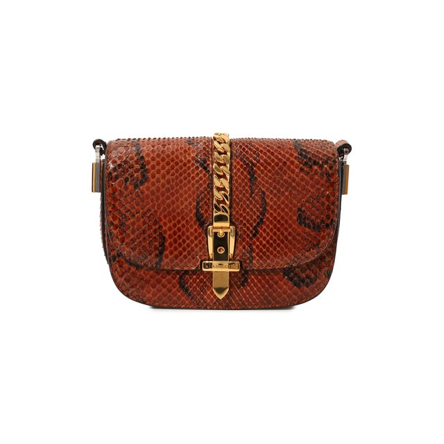 фото Сумка sylvie 1969 mini из кожи питона gucci