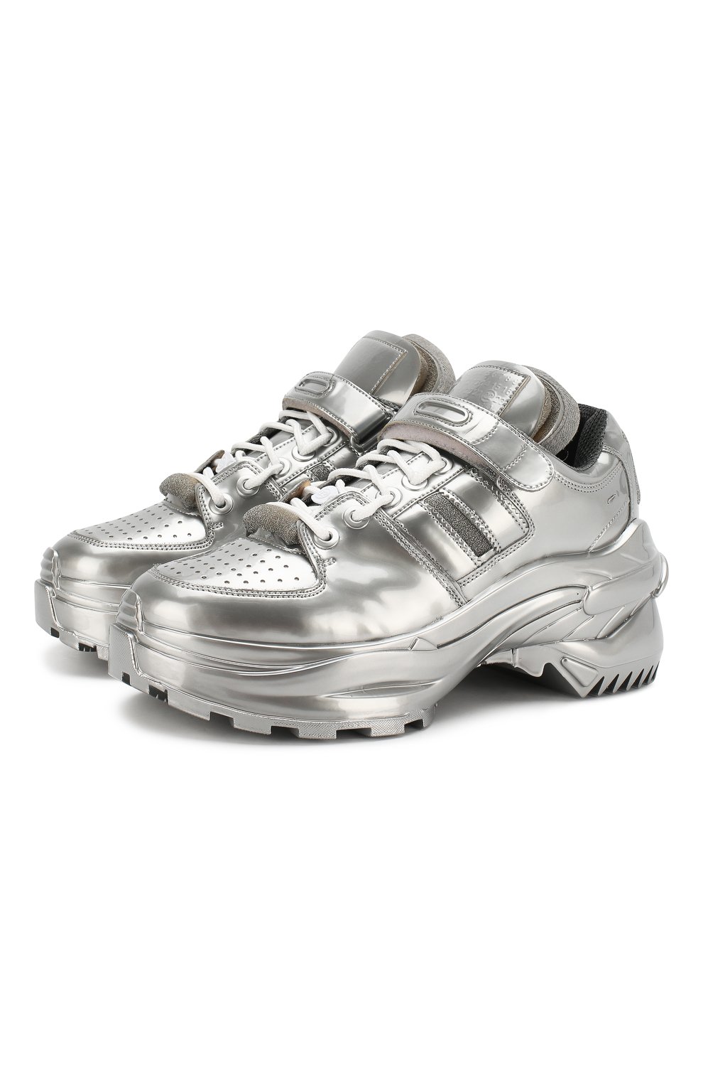 Женские серебряные текстильные кроссовки retro fit MAISON MARGIELA ...