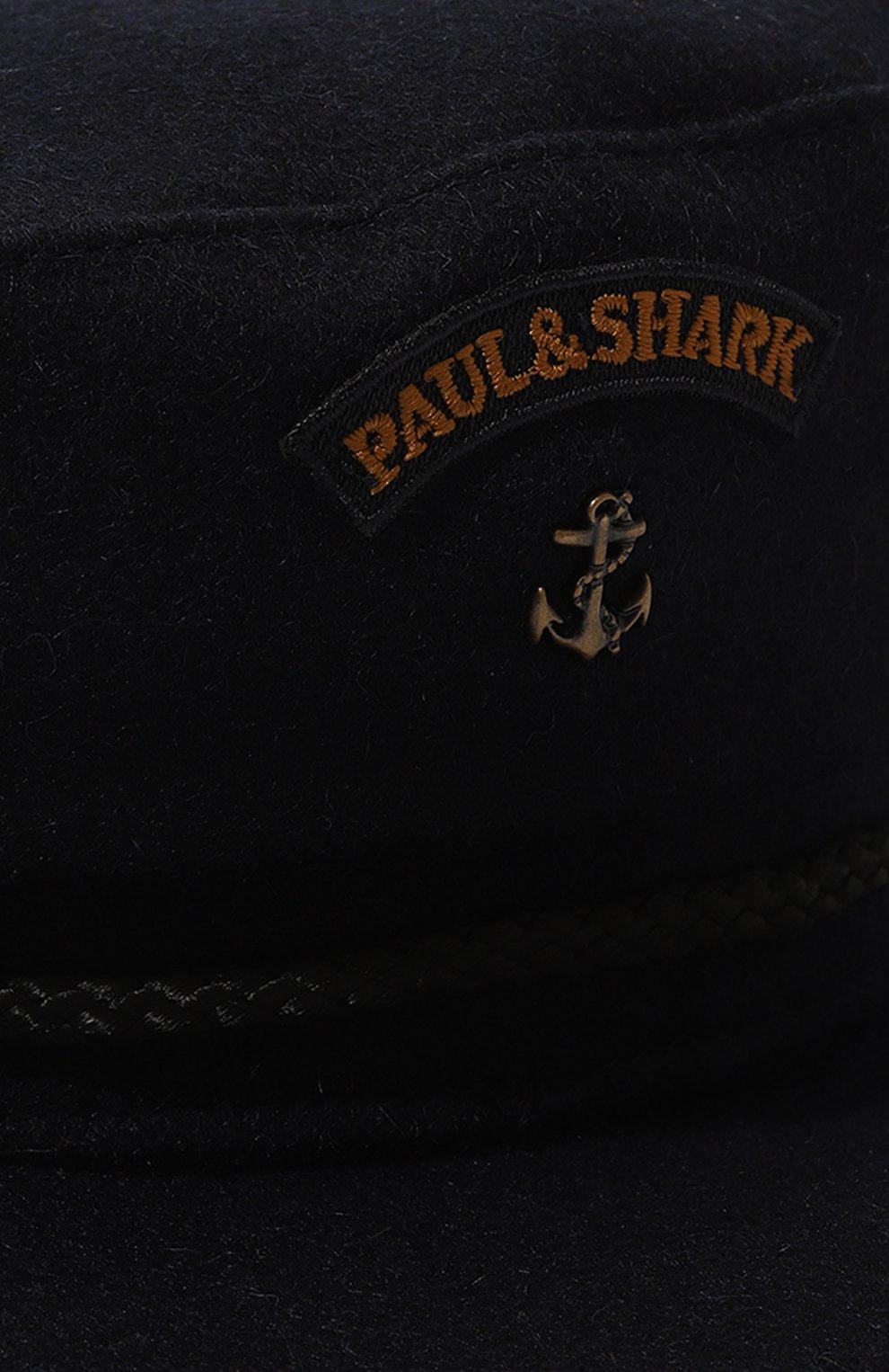 Мужская шерстяная кепка PAUL&SHARK  темно-синего цвета, арт. C0P7161 | Фото 3 (Материал: Текстиль, Шерсть; Материал сплава: Проставлено; Нос: Не проставлено)