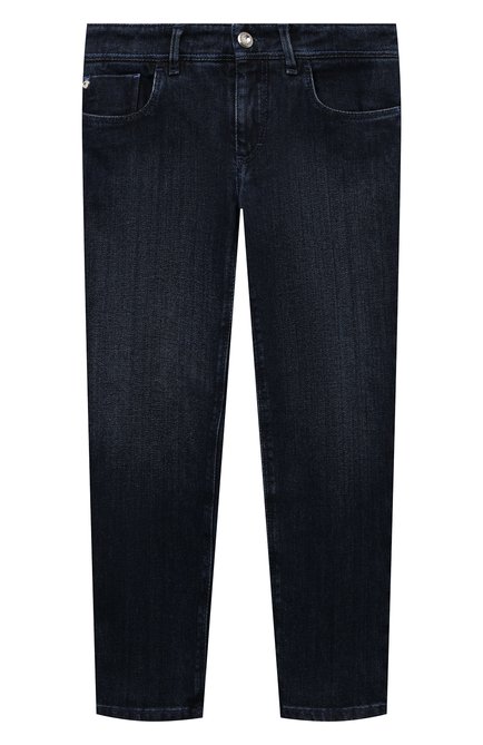 Детские джинсы STEFANO RICCI JUNIOR темно-синего цвета, арт. Y8T3302100/TMAR | Фото 1 (Материал внешний: Хлопок; Нос: Не проставлено; Материал сплава: Проставлено)