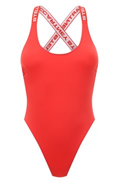 Женский слитный купальник STELLA MCCARTNEY кораллового цвета, арт. S7BH91890 | Фото 1 (Длина Ж (юбки, платья, шорты): Мини; Материал внешний: Синтетический материал; Женское Кросс-КТ: Слитные купальники)