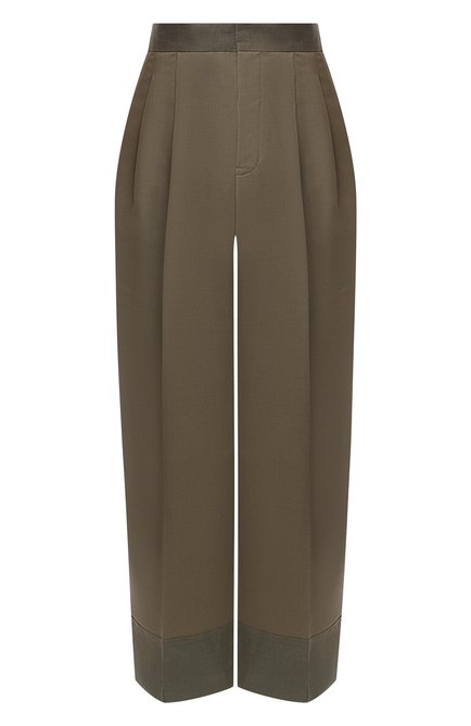 Женские шерстяные брюки Y`S хаки цвета по цене 93350 руб., арт. YR-P43-133 | Фото 1