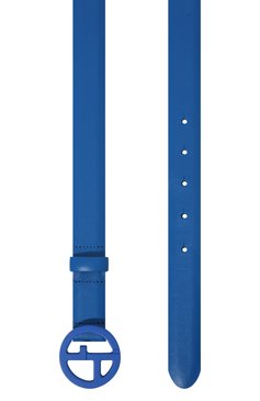 Женский кожаный ремень GIORGIO ARMANI синего цвета, арт. Y1I169/YSB3V | Фото 3 (Материал: Натуральная кожа; Материал сплава: Проставлено; Нос: Не проставлено)