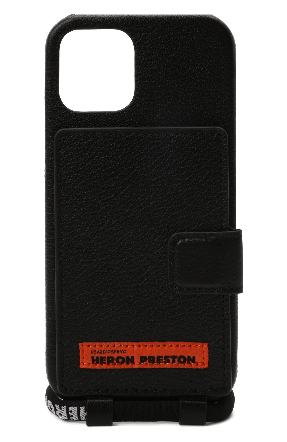 Кожаный чехол для iphone 12/12 pro HERON PRESTON черного цвета, арт. HMPA015F21LEA0011022 | Фото 1 (Женское Кросс-КТ: Кожа iPhone; Материал: Натуральная кожа)