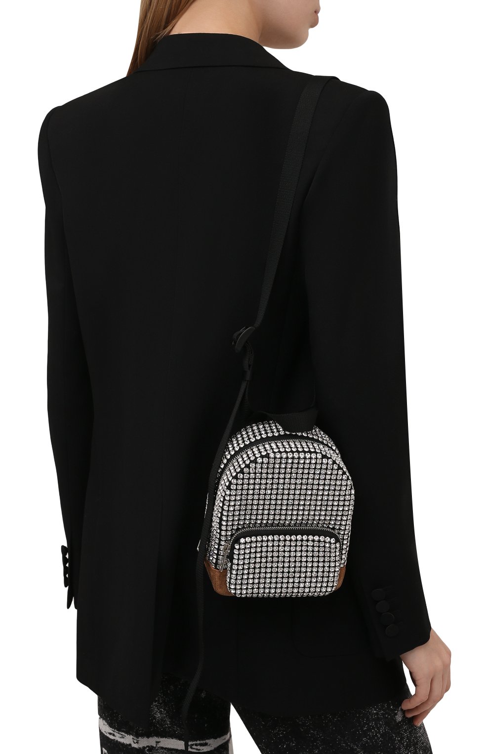 Женский рюкзак cruiser mini ALEXANDER WANG черно-белого цвета, арт. 20421X52M | Фото 2 (Материал: Натуральная кожа; Размер: mini; Ремень/цепочк а: На ремешке; Стили: Кэжуэл)