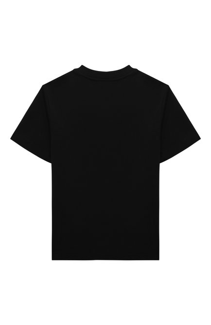 Детская хлопковая футболка DIESEL черного цвета, арт. J01857/0DAYD | Фото 2 (Драгоценные камни: Проставлено; Материал сплава: Проставлено; Материал внешний: Хлопок; Рукава: Короткие)