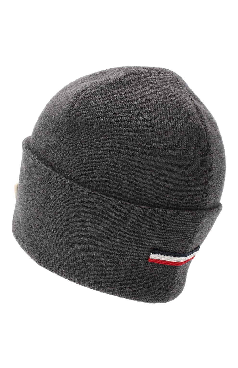 Мужская шерстяная шапка MONCLER серого цвета, арт. F2-091-9Z736-00-A9526 | Фото 2 (Материал: Текстиль, Шерсть; Кросс-КТ: Трикотаж)