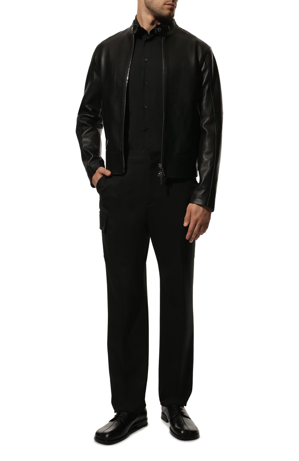 Мужские кожаные дерби MATTIA CAPEZZANI черного цвета, арт. M2120/VITELL0 | Фото 2 (Материал внутренний: Натуральная кожа; Стили: Классический)