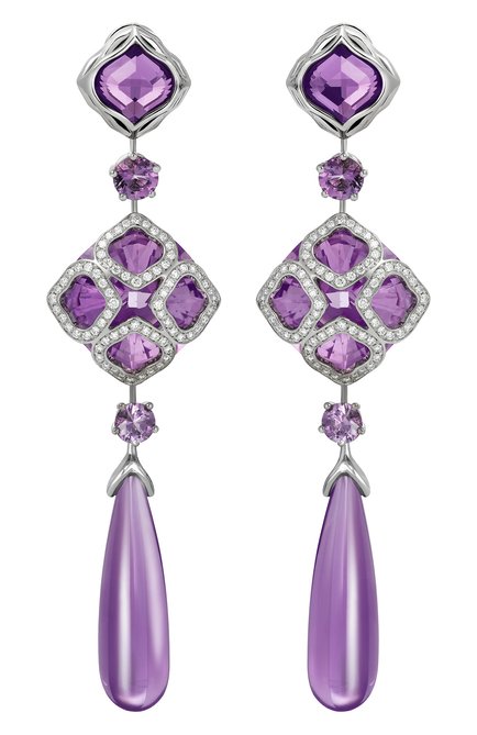 Женские серьги CHOPARD бесцветного цвета, арт. 849570-1001 | Фото 1 (Материал сплава: Белое золото; Драгоценные камни: Бриллианты)