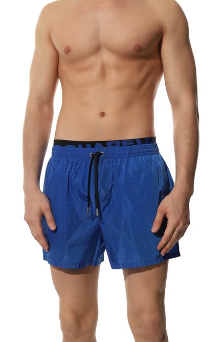 Мужские плавки-шорт�ы DSQUARED2 синего цвета, арт. D7B644620 | Фото 2 (Материал внешний: Синтетический материал; Мужское Кросс-КТ: плавки-шорты; Принт: Без принта)