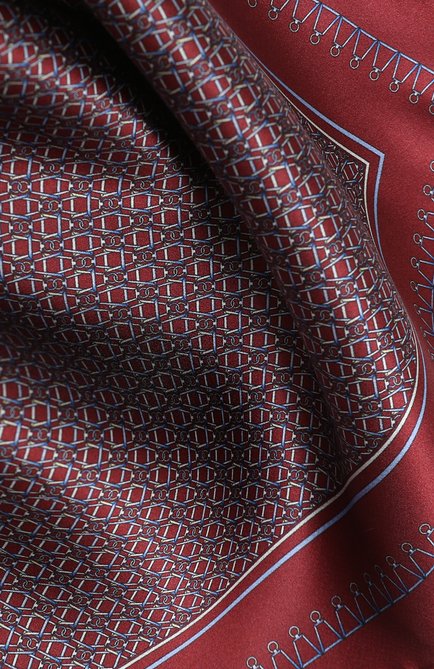 Мужской шелковый платок ZILLI бордового цвета, арт. 55800 | Фото 2 (Материал: Шелк, Текстиль; Материал сплава: Проставлено; Нос: Не проставлено)