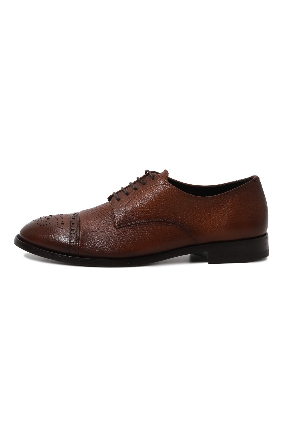 Мужские кожаные дерби H`D`S`N BARACCO коричневого цвета, арт. 71201.C.4* | Фото 4 (Мужское Кросс-КТ: Броги-обувь; Материал внутренний: Натуральная кожа; Стили: Классический)