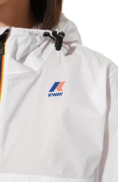 Женская анорак K-WAY белого цвета, арт. K61167W | Фото 5 (Кросс-КТ: Куртка; Рукава: Длинные; Материал внешний: Синтетический материал; Материал сплава: Проставлено; Стили: Спорт-шик; Драгоценные камни: Проставлено; Длина (верхняя одежда): Короткие)
