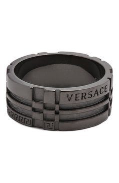 Мужское кольцо VERSACE серебряного цвета, арт. 1000865/1A00620 | Фото 1 (Материал: Металл)
