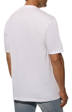 Мужская хлопковая футболка PAUL&SHARK белого цвета, арт. 12311686/C00/3XL-6XL | Фото 4 (Рукава: Короткие; Принт: С принтом; Длина (для топов): Удлиненные; Материал внешний: Хлопок; Размерность: Маломерит; Стили: Кэжуэл)