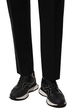 Мужские комбинированные кроссовки BOSS темно-синего цвета, арт. 50487591 | Фото 3 (Материал внешний: Текстиль; Материал утеплителя: Без утеплителя; Подошва: Массивная; Стили: Кэжуэл)