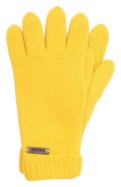 Детские шерстяные перчатки IL TRENINO желтого цвета, арт. CL-4063/J | Фото 1 (Материал: Текстиль, Шерсть; Материал сплава: Проставлено; Нос: Не проставлено)