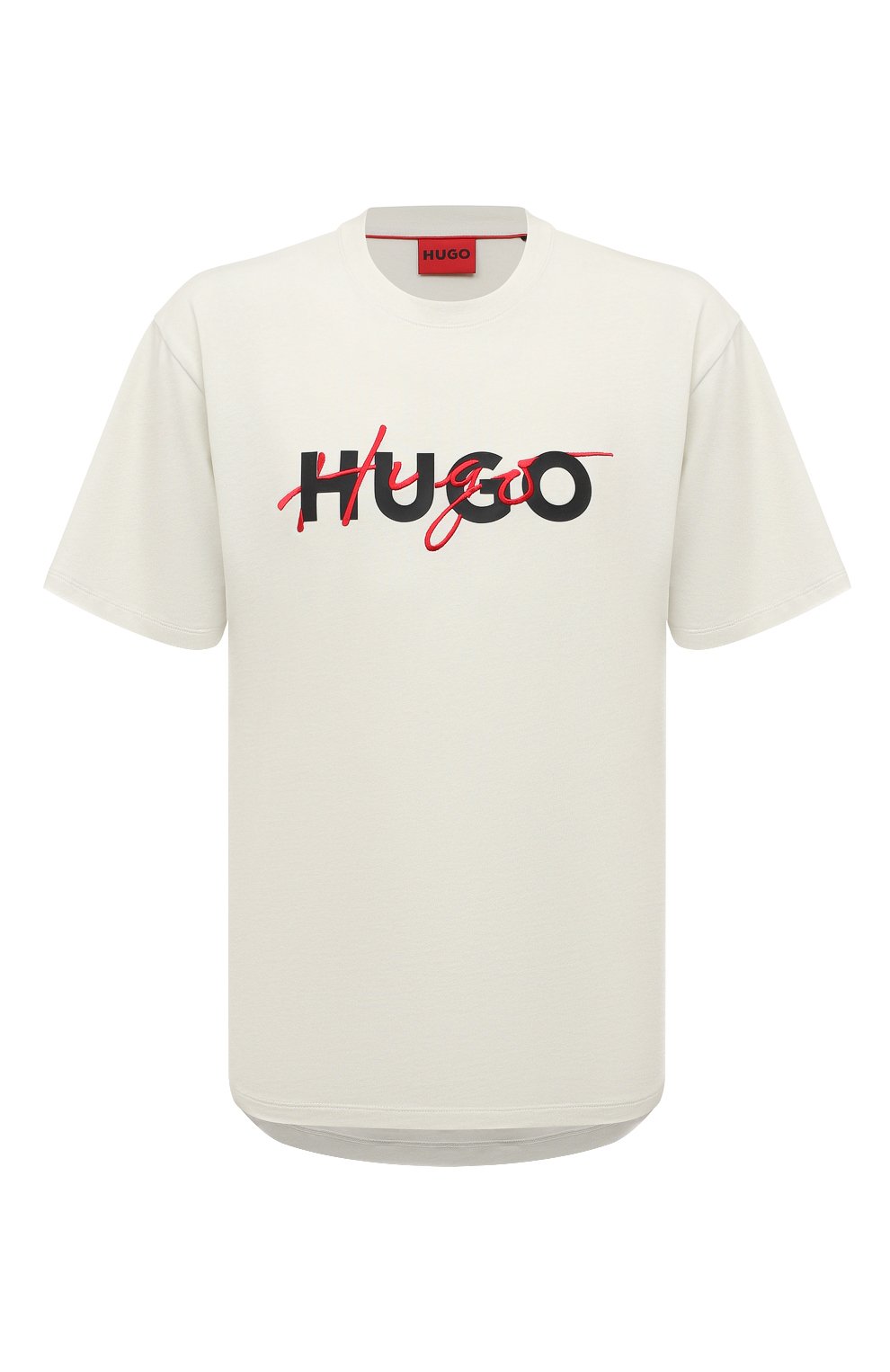 Хлопковая футболка HUGO 50494565, цвет кремовый, размер 54 - фото 1