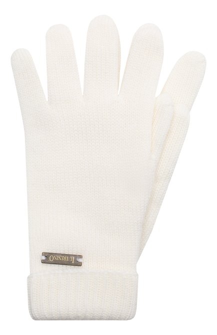 Детские шерстяные перчатки IL TRENINO белого цвета, арт. 20 4063/E0 | Фото 1 (Материал: Шерсть, Текстиль; Региональные ограничения белый список (Axapta Mercury): RU)