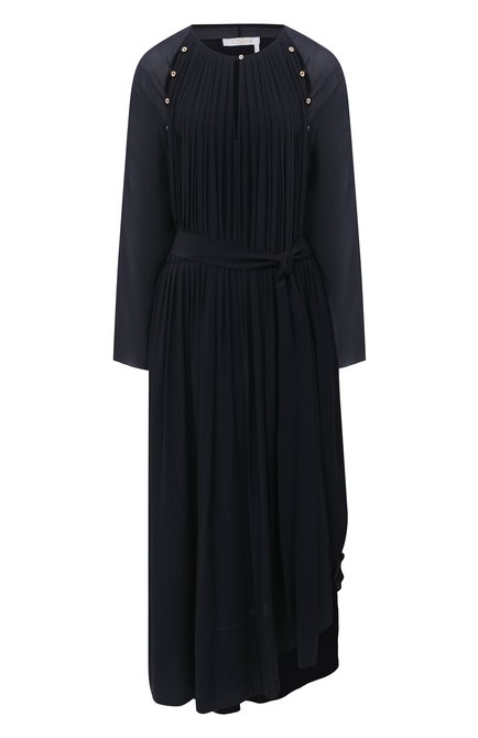 Женское шелковое платье CHLOÉ темно-синего цвета по цене 358000 руб., арт. CHC20AR011002 | Фото 1