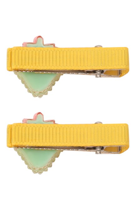 Детская комплект из двух заколок JUNEFEE желтого цвета, арт. 6238 | Фото 2 (Региональные ограничения белый список (Axapta Mercury): RU)