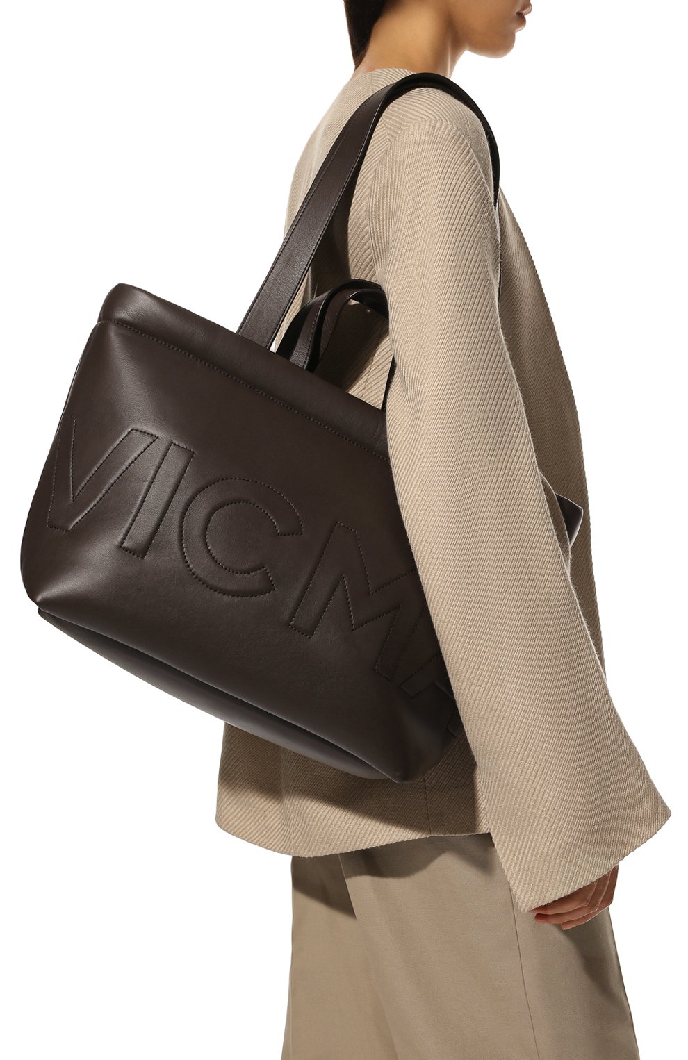 Женская дорожная сумка gena large VIC MATIE коричневого цвета, арт. 1B0180T_999B120350 | Фото 2 (Материал: Натуральная кожа; Размер: large)