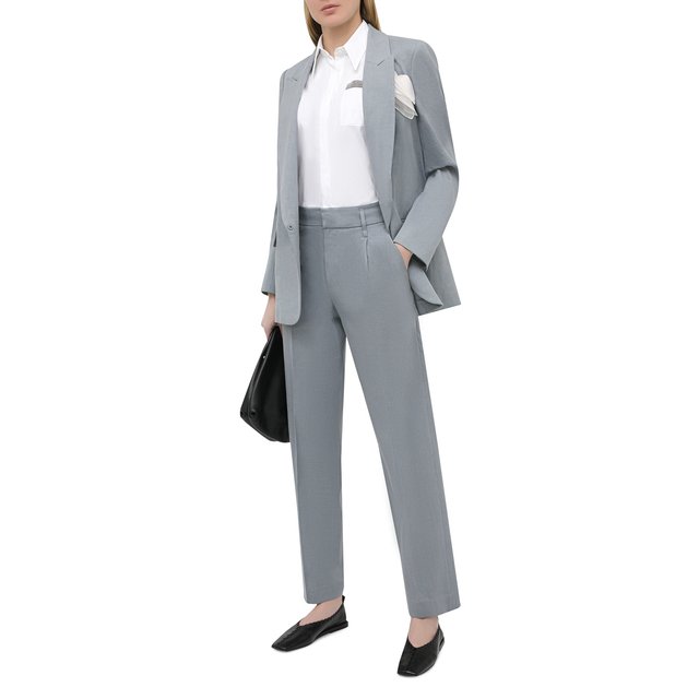 фото Брюки изо льна и хлопка brunello cucinelli