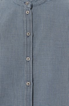 Женская хлопковая рубашка EMPORIO ARMANI голубого цвета, арт. 3R2C63/2DW3Z | Фото 5 (Принт: Клетка, С принтом; Рукава: Длинные; Женское Кросс-КТ: Рубашка-одежда; Длина (для топов): Стандартные; Материал сплава: Проставлено; Материал внешний: Хлопок; Драгоценные камни: Проставлено; Стили: Кэжуэл)