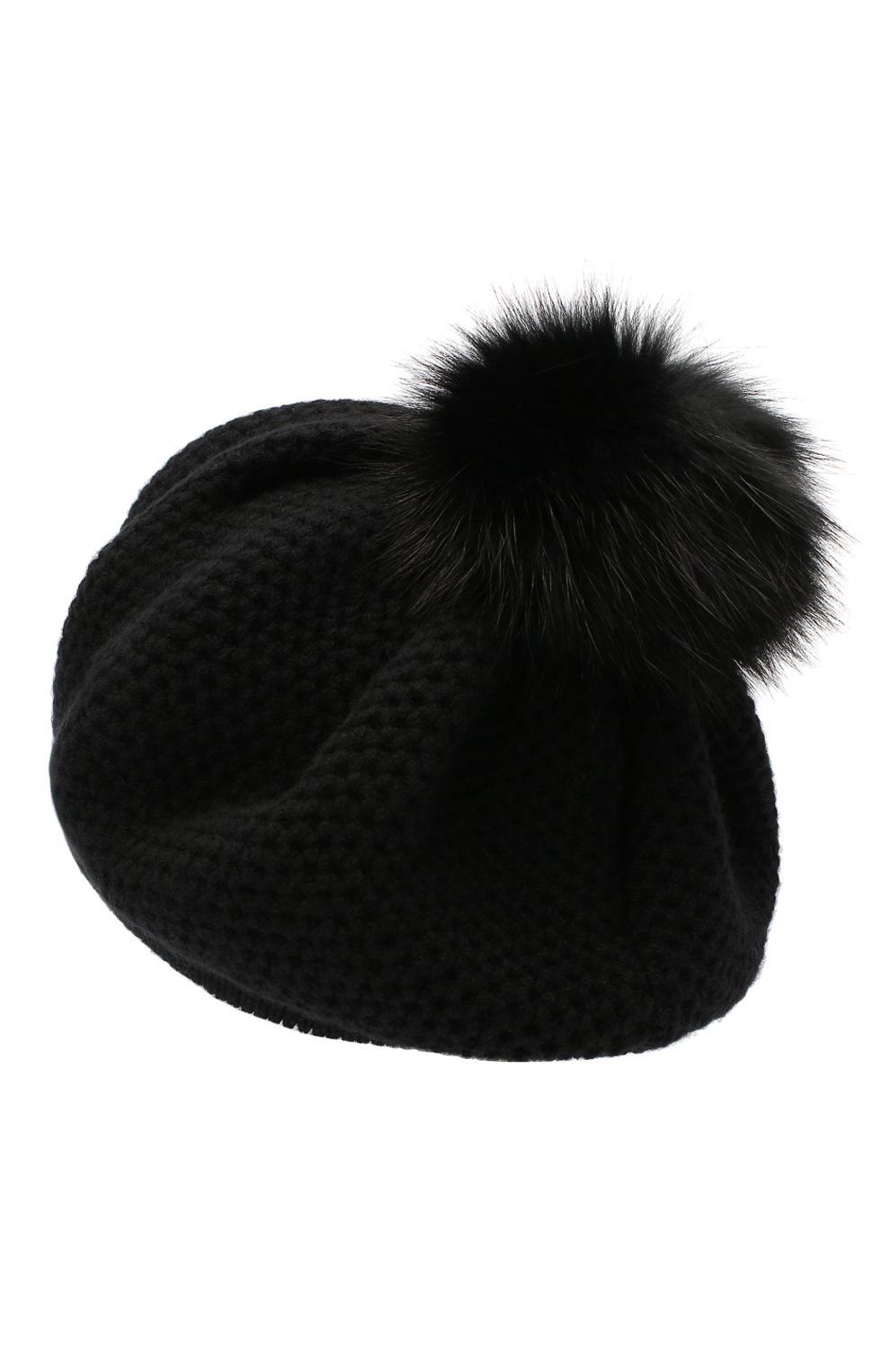 Женская кашемировая шапка INVERNI черного цвета, арт. 4732CMG1 | Фото 2 (Материал: Текстиль, Кашемир, Шерсть)