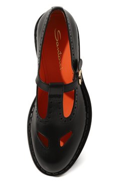 Женские кожаные туфли SANTONI черного цвета, арт. WUAL70478BA1TLGAC50 | Фото 6 (Подошва: Платформа; Каблук высота: Низкий; Материал внутренний: Натуральная кожа; Каблук тип: Устойчивый)