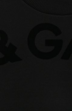 Детский хлопковый свитшот DOLCE & GABBANA черного цвета, арт. L4JWHZ/G7K2C/2-6 | Фото 3 (Рукава: Длинные; Материал сплава: Проставлено; Материал внешний: Хлопок; Драгоценные камни: Проставлено; Мальчики Кросс-КТ: Свитшот-одежда)
