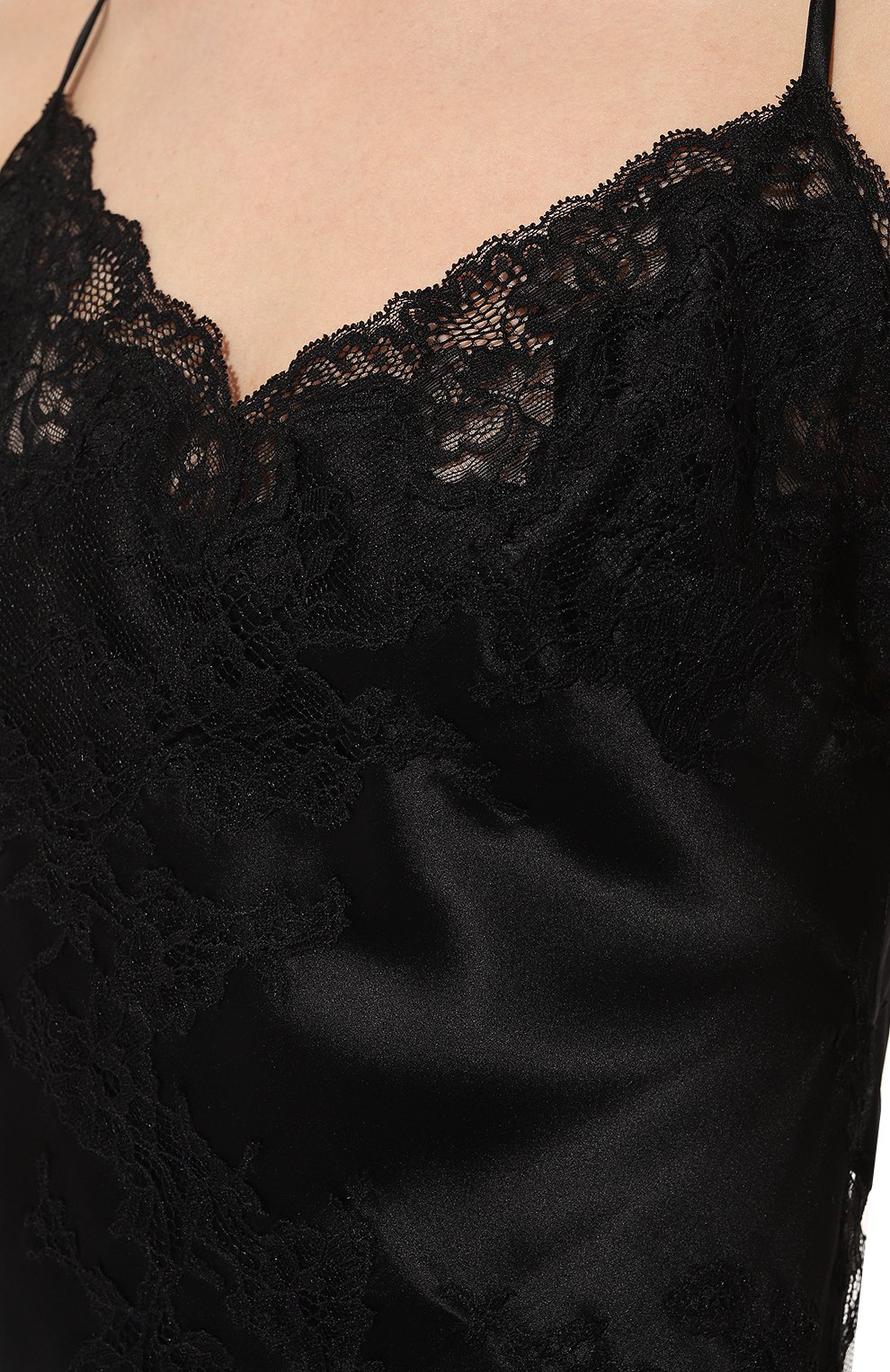 Женская шелковая сорочка MARJOLAINE черного цвета, арт. 4PER0203 | Фото 5 (Материал внешний: Шелк; Материал сплава: Проставлено; Нос: Не проставлено)